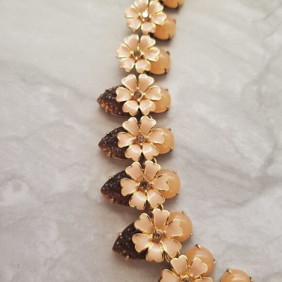 🍓 J.Crew Strawberry Flower Floral Rhinestones Crystal Cluster Statement 🍓 - Picture 7 of 16